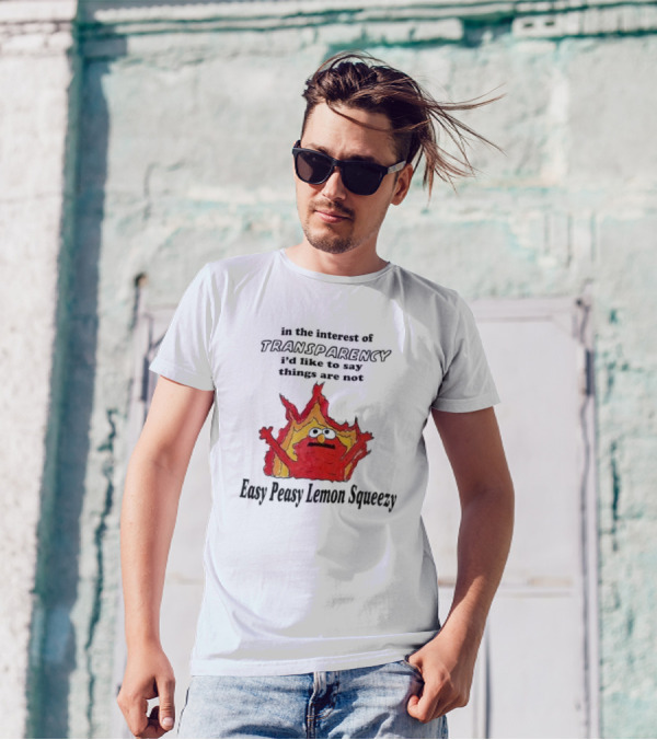 In The Interest Of Transparency I’d Like To Say Things Are Not Easy Peasy Lemon Squeezy Fire Meme T-Shirt