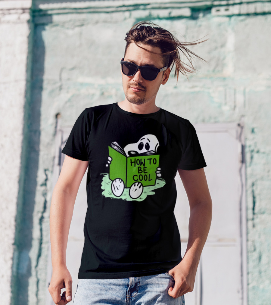 Snoopy Reading How To Be Cool Book Peanuts Comic Strip T-Shirt