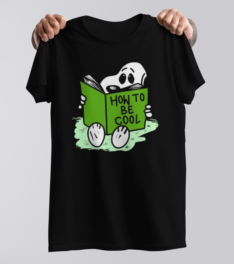 Snoopy Reading How To Be Cool Book Peanuts Comic Strip T-Shirt