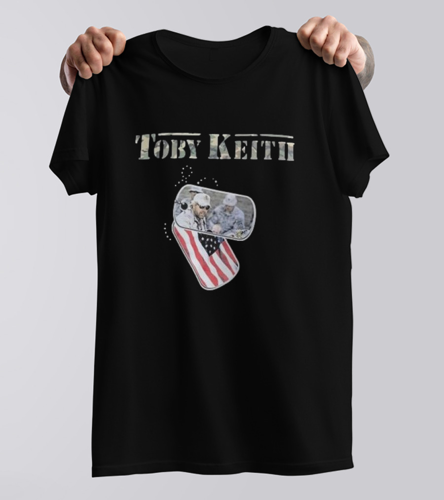 Toby Keith Patriotic Pride Dog Tag Flag T-Shirt