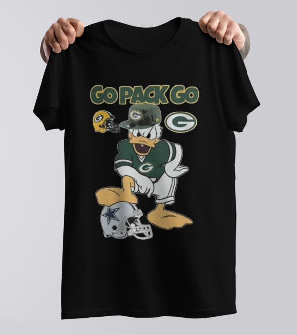 Go Pack Go Donald Duck Green Bay Packers Defeats Dallas Cowboys Helmet T-Shirt