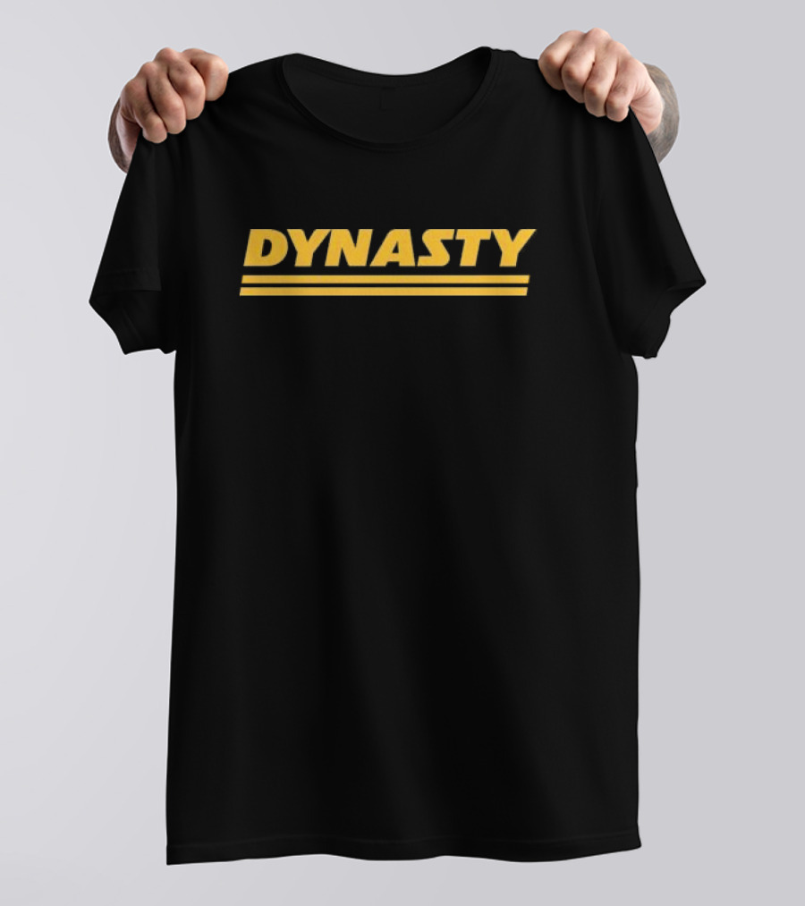 Dynasty Kansas City Parody Text In Yellow With Double Lines T-Shirt