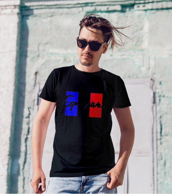 Born Free But Now I'm Expensive Red And Blue Blocks T-Shirt