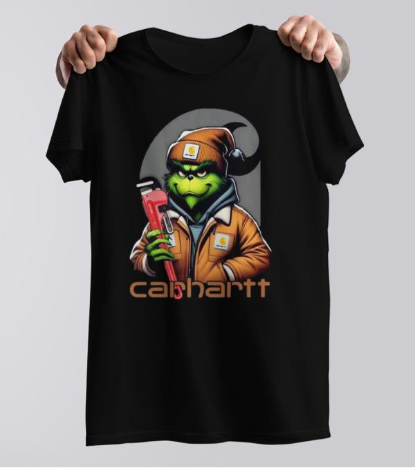 Grinch Carhartt Mechanic Holding Wrench T-Shirt