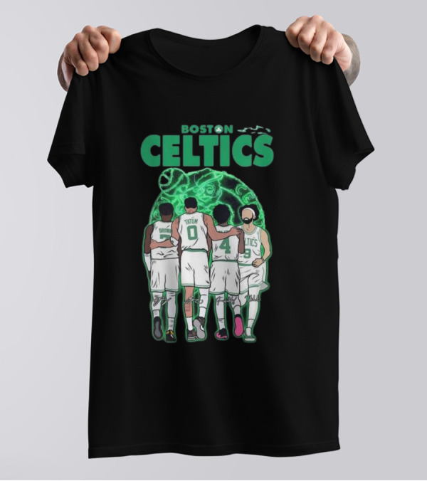 Boston Celtics Brown Tatum Holiday Derrick Signatures Basketball Players T-Shirt