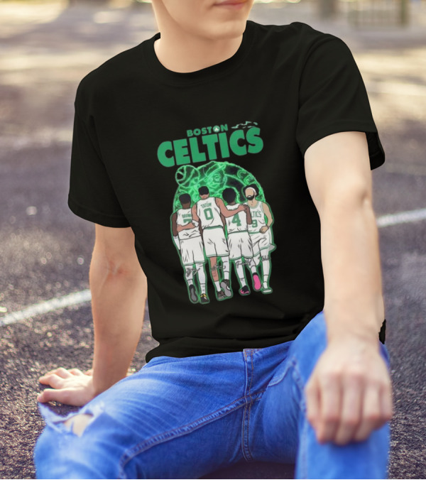 Boston Celtics Brown Tatum Holiday Derrick Signatures Basketball Players T-Shirt