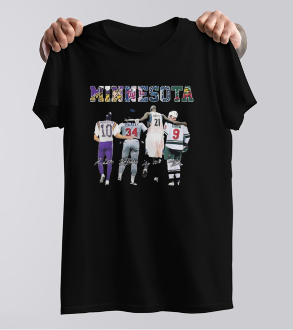 Minnesota Tarkenton Puckett Garnett Koivu Sports Legends Signatures T-Shirt