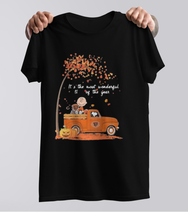 Charlie Brown Snoopy Chicago Bears Wonderful Time Of The Year T-Shirt