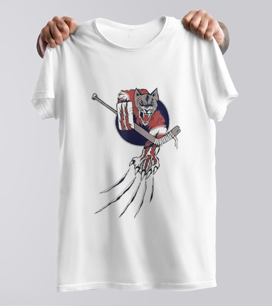 Player Goalie Beast Ice Panther Cat Cougar Hockey Claws T-Shirt