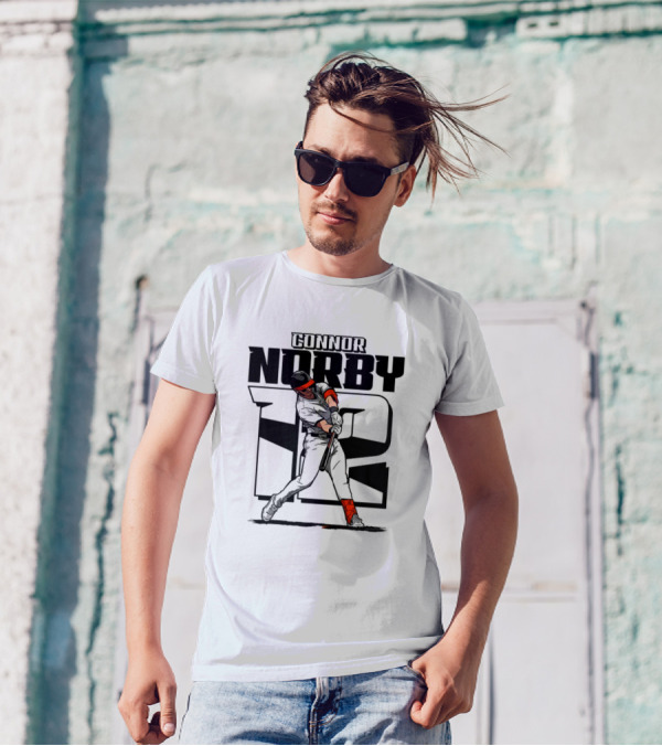 Connor Norby #12 Baseball Player Hitting Action T-Shirt