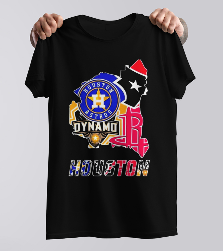 Houston Astros Dynamo Rockets Texas Map Sports Team T-Shirt