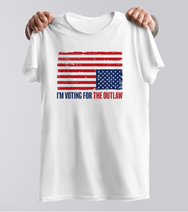 I’m Voting For The Outlaw Distressed American Flag T-Shirt