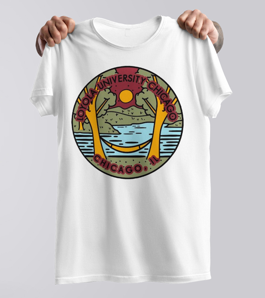 Loyola University Chicago IL Scenic Landscape Ramblers Comfort Colors T-Shirt