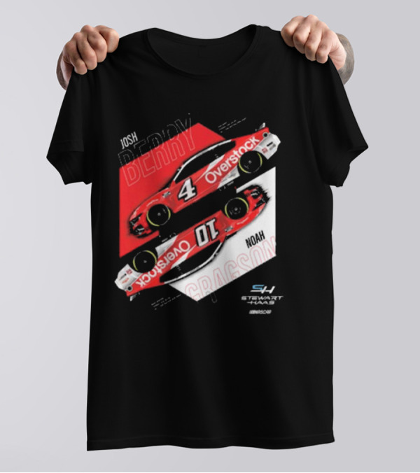 Josh Berry Noah Gragson Overstock Stewart-Haas Racing Car Designs NASCAR T-Shirt
