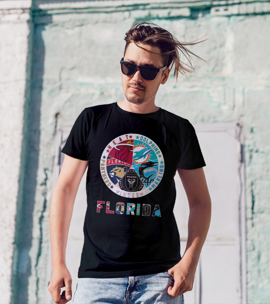 Florida Heat Dolphins Marlins Inter Panthers Sports T-Shirt