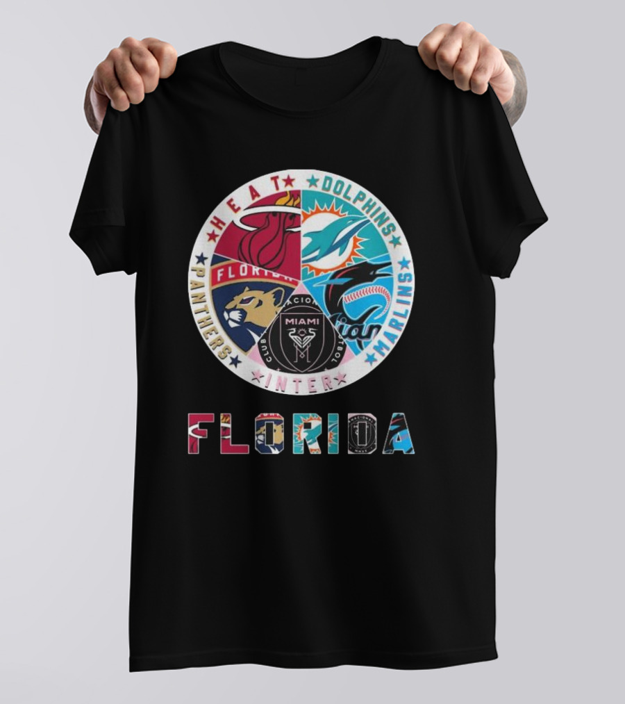 Florida Heat Dolphins Marlins Inter Panthers Sports T-Shirt