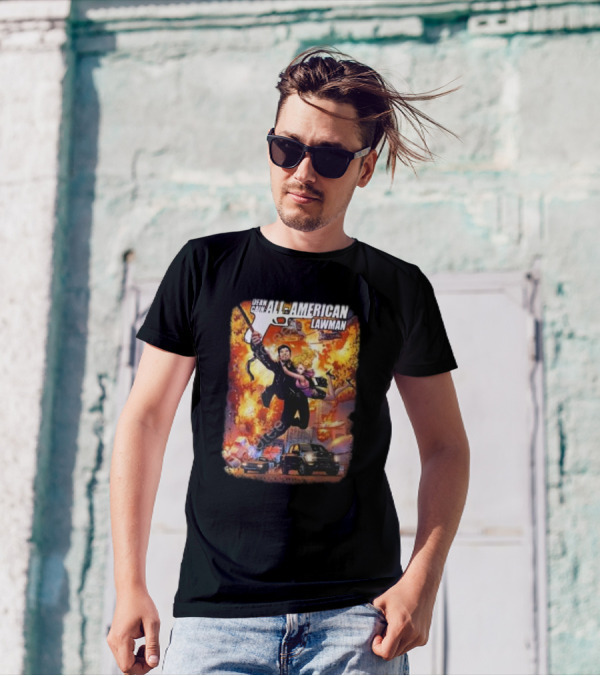 Dean Cain All-American Lawman Explosive Action With Gabe Eltaeb Big Man Comics Influence T-Shirt