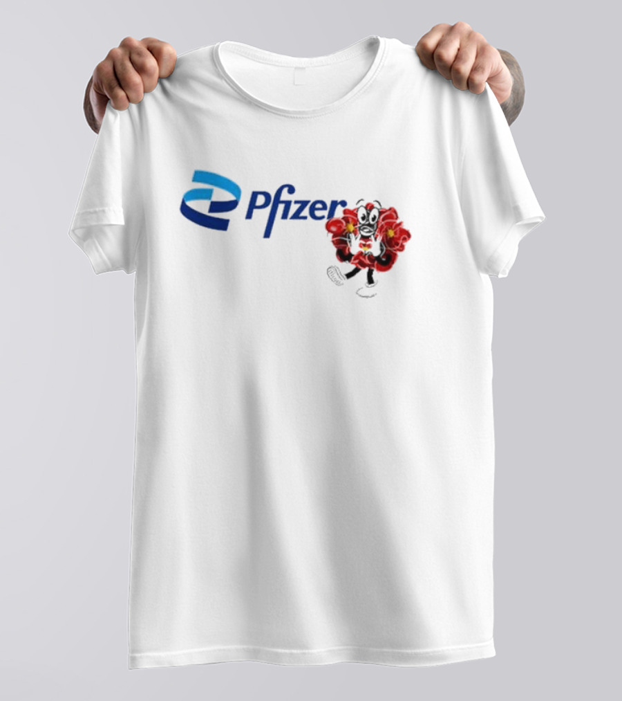Pfizer New Mascot Clotty With Bear Character And Energy Burst T-Shirt