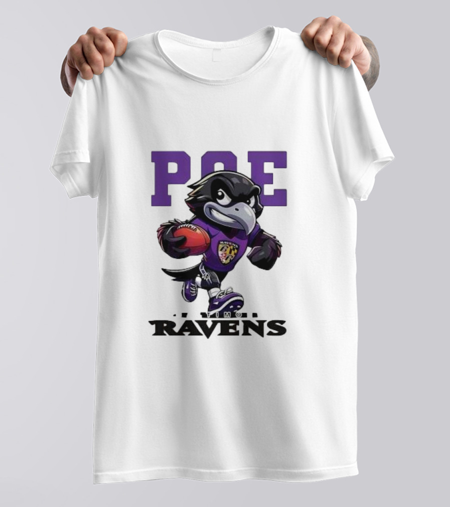 Poe Baltimore Ravens Mascot Football Character T-Shirt