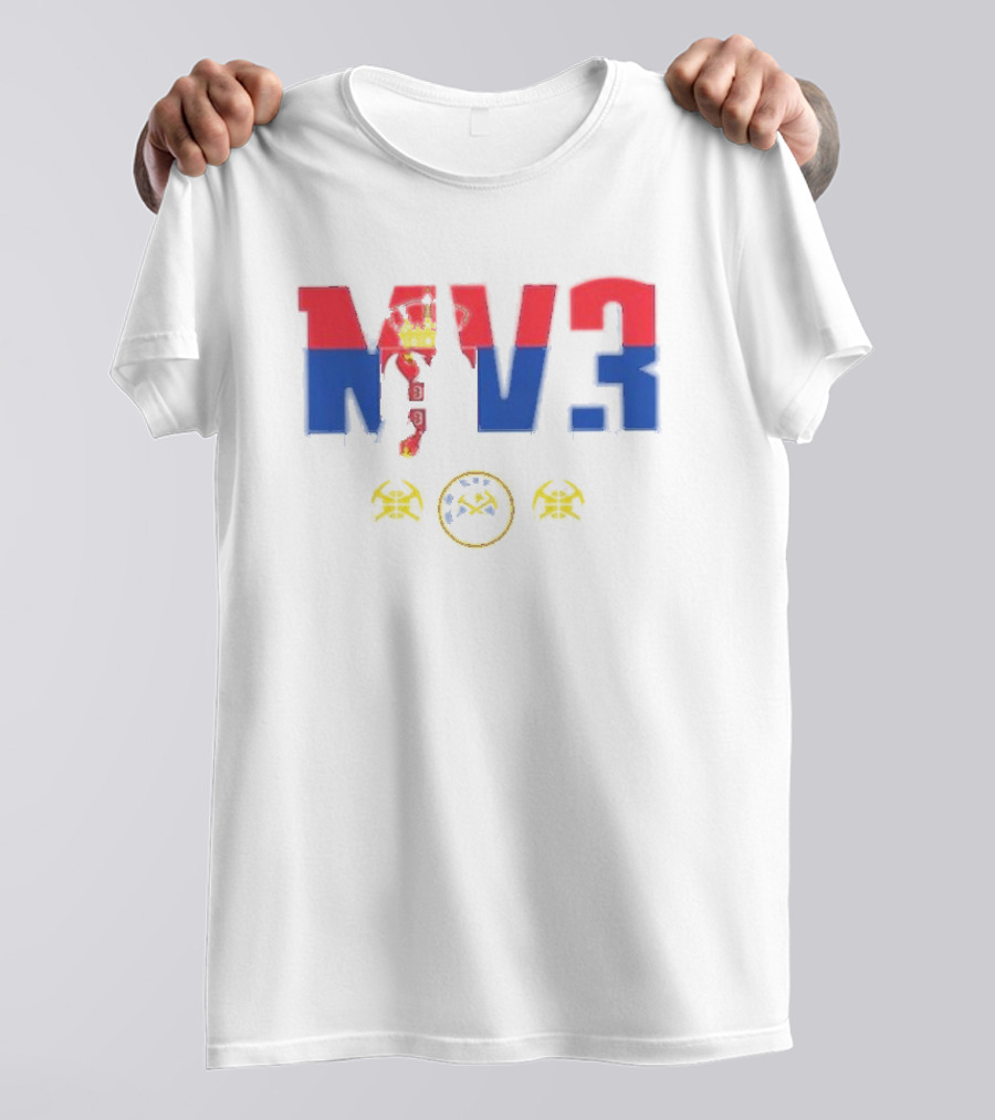 Denver Nuggets MV3 Serbian Flag Icons T-Shirt