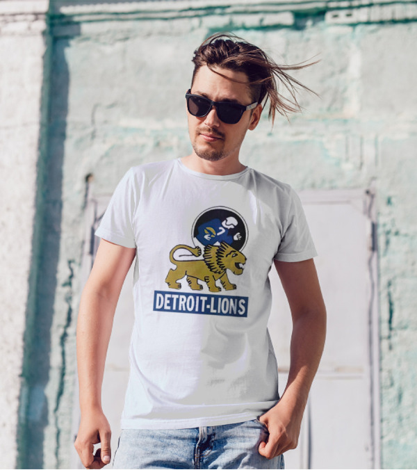 Detroit Lions Vintage Logo Golden Lion T-Shirt