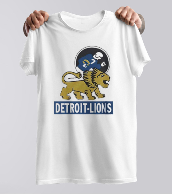 Detroit Lions Vintage Logo Golden Lion T-Shirt