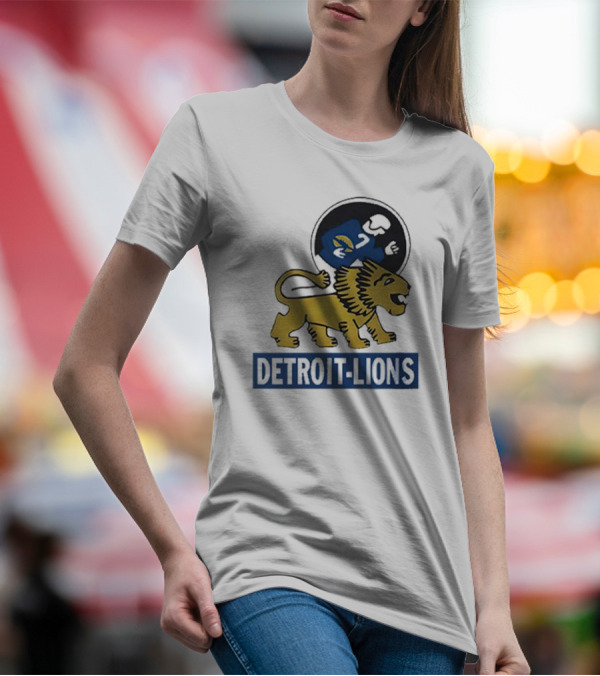 Detroit Lions Vintage Logo Golden Lion T-Shirt