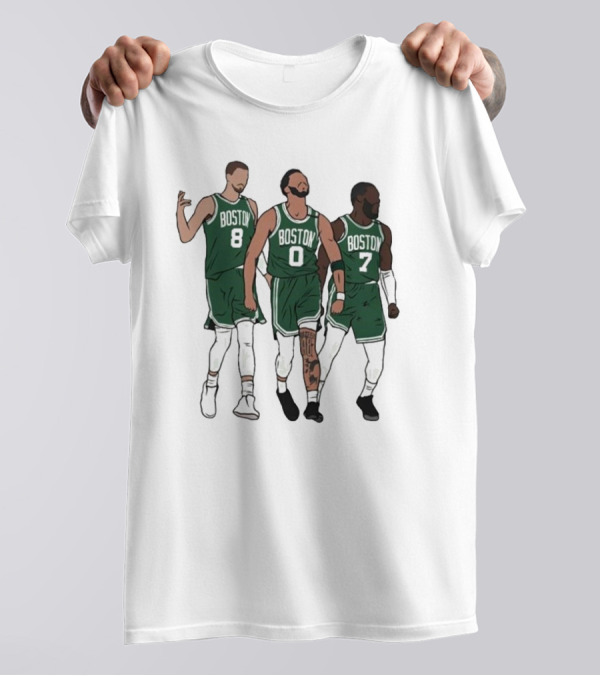 Bri Marie D Kristaps Porzingis Jayson Tatum Jaylen Brown Big 3 Boston Celtics T-Shirt