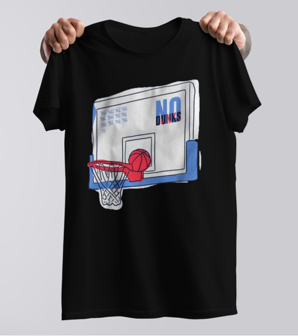 No Dunks Basketball Backboard With Tally Marks And Ball Wedgie T-Shirt