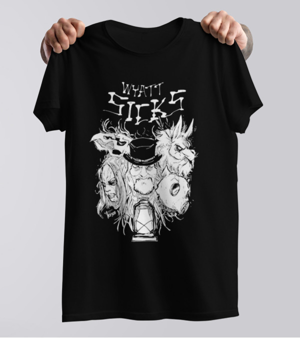 Wyatt Sicks Lantern And Masked Figures T-Shirt