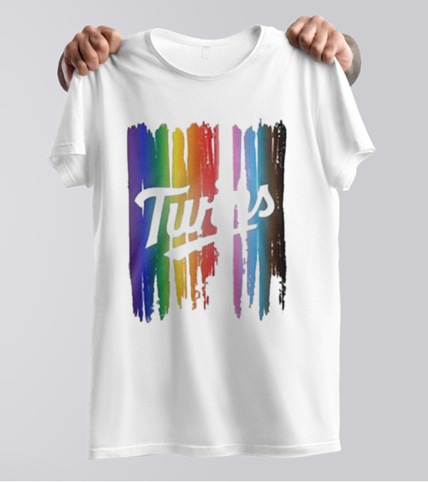 Twins Pride Day Rainbow Brush Strokes T-Shirt
