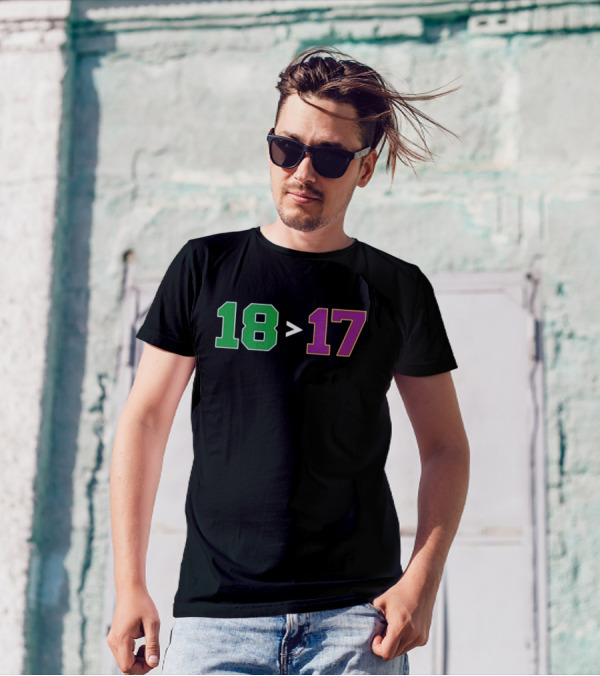 Boston 18 Greater Than Los Angeles 17 Banners T-Shirt