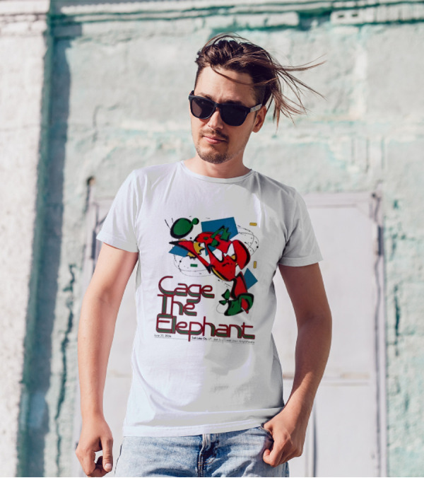 Cage The Elephant Salt Lake City Utah First Credit Union Amphitheatre June 20 Colorful Abstract T-Shirt
