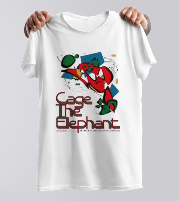 Cage The Elephant Salt Lake City Utah First Credit Union Amphitheatre June 20 Colorful Abstract T-Shirt