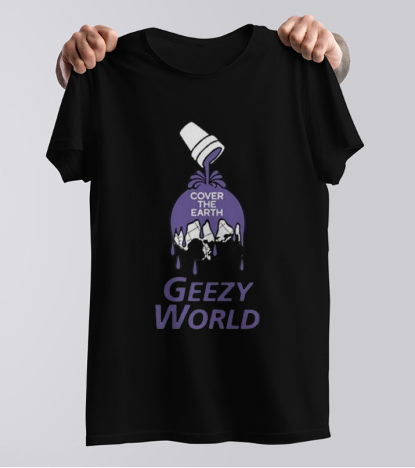Cover The Earth Geezy World Purple Paint Cup T-Shirt