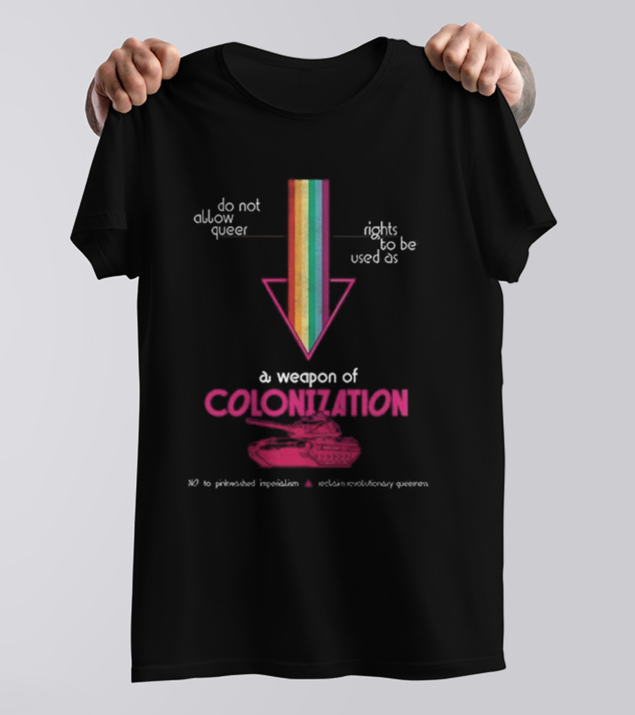 Do Not Allow Queer Rights To Be Used As A Weapon Of Colonization No To Pinkwashed Imperialism Scotland Revolutionary Queers T-Shirt