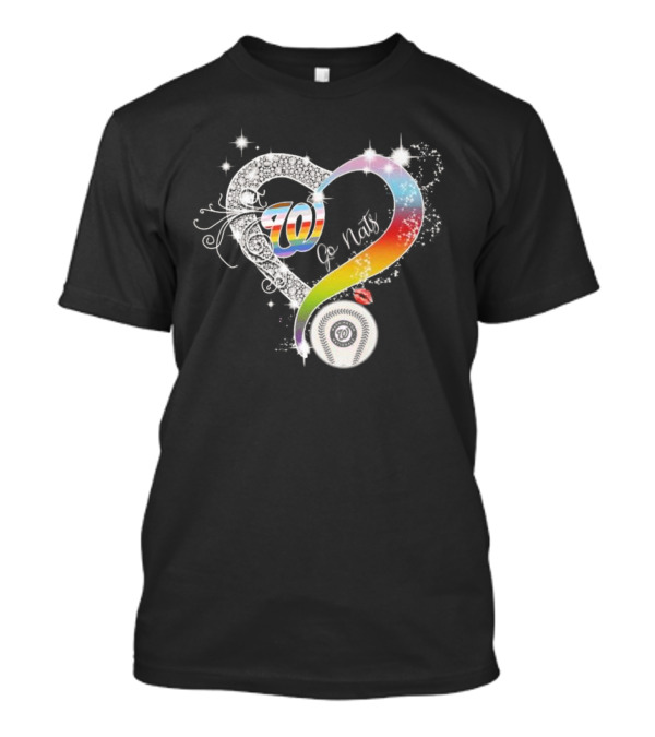 70 Go Nats Heart Diamonds Baseball T-Shirt