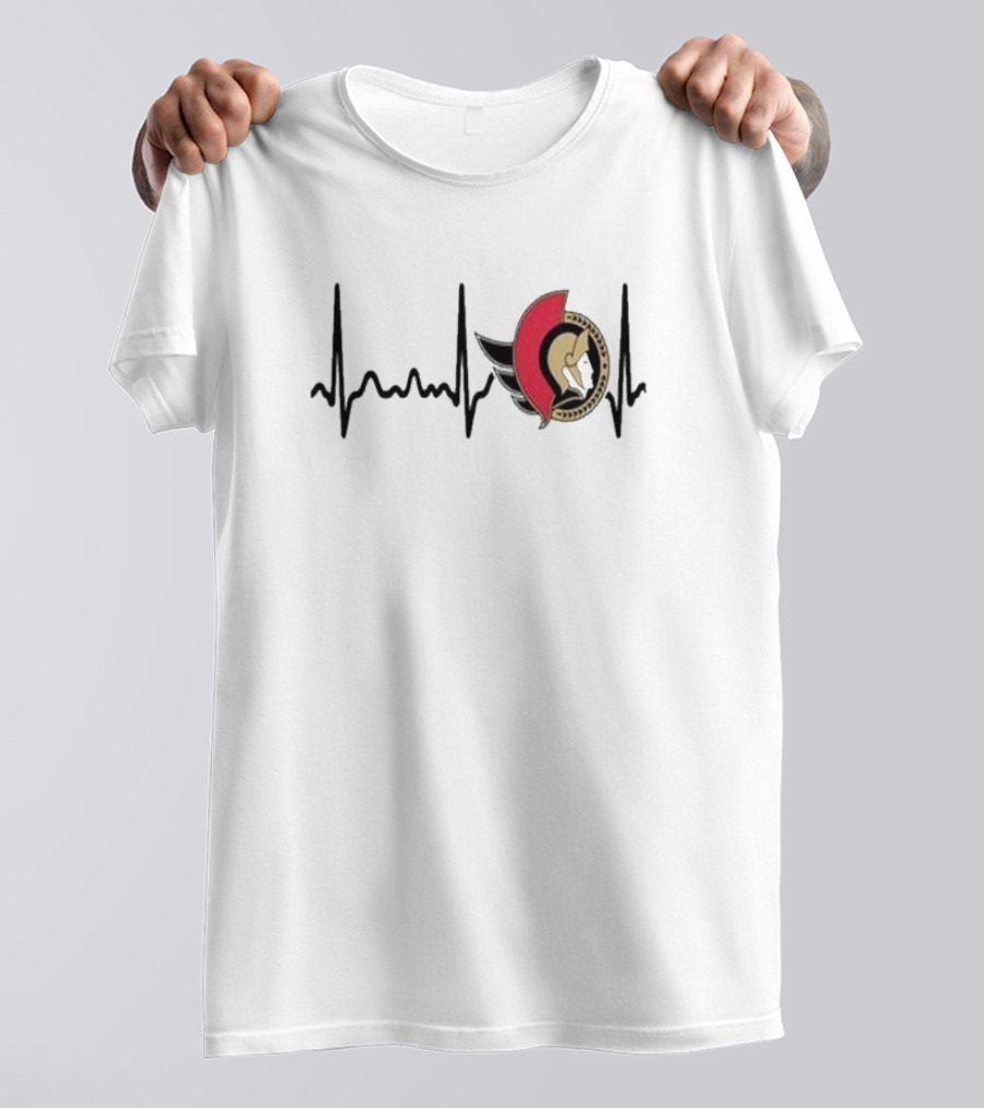 Ottawa Senators Heartbeat Hockey T-Shirt