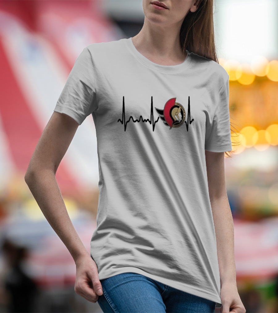 Ottawa Senators Heartbeat Hockey T-Shirt