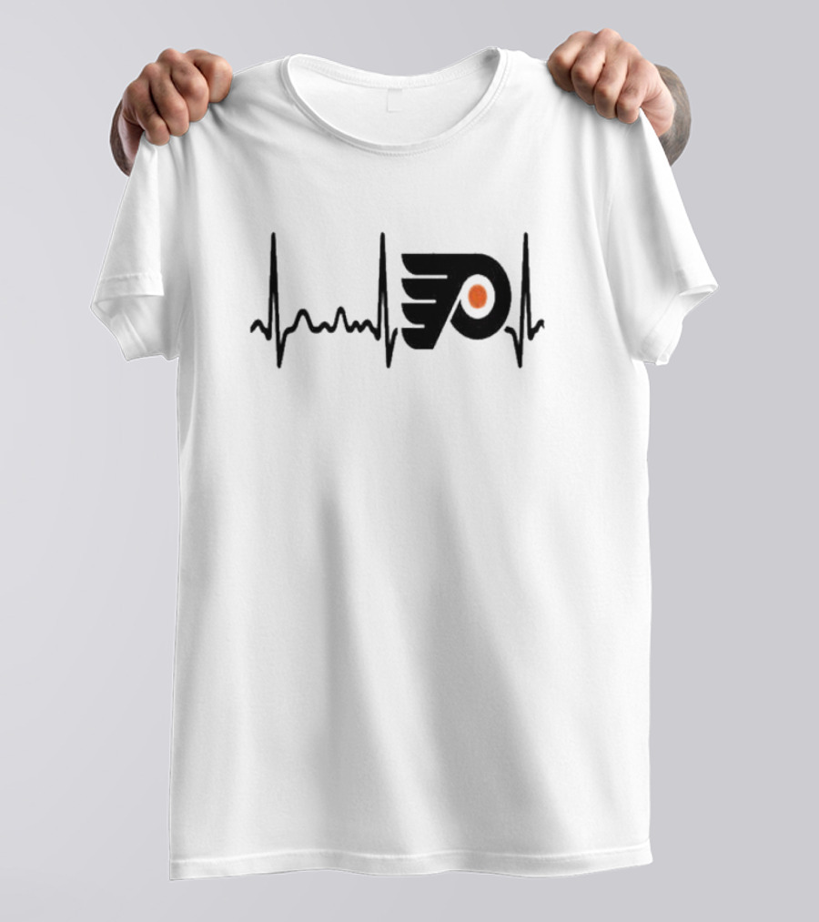 Philadelphia Flyers Heartbeat Logo Hockey T-Shirt