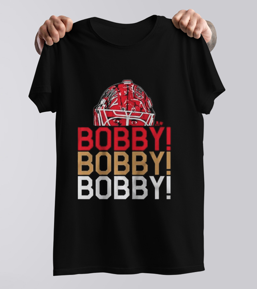 BOBBY BOBBY BOBBY Chant Featuring Sergei Bobrovsky Helmet T-Shirt