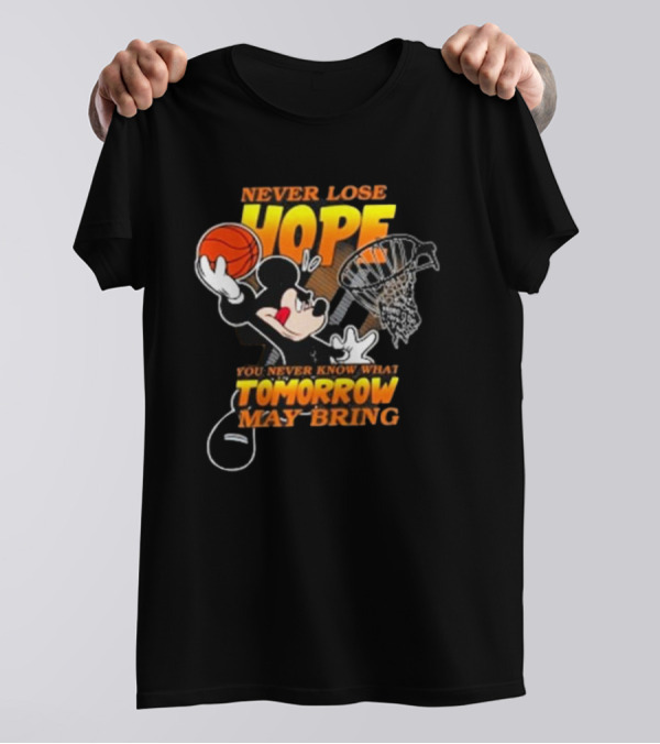 San Antonio Spurs NBA Basketball Mickey Disney Never Lose Hope Tomorrow May Bring T-Shirt