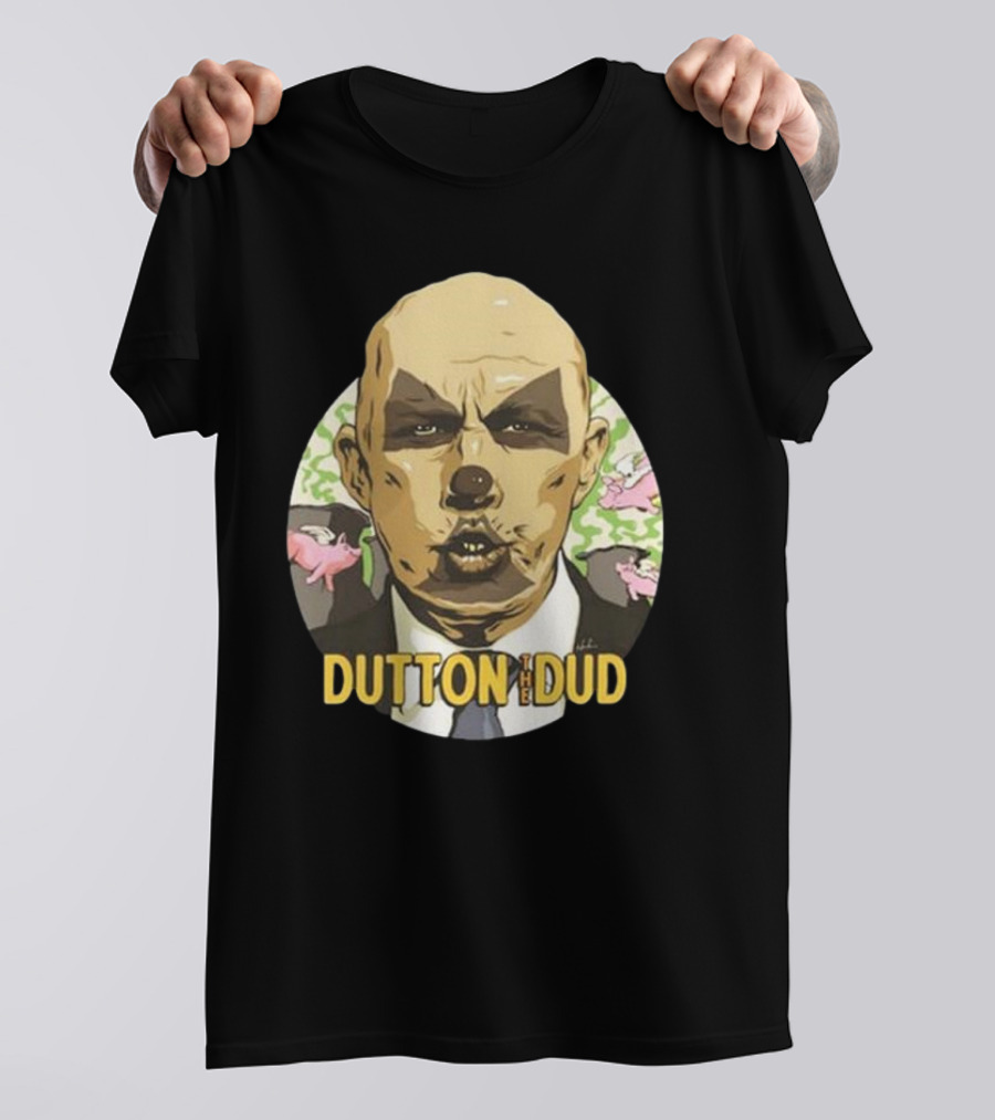 Dutton The Dud James Hillier Dutton Pigs Fly Caricature T-Shirt