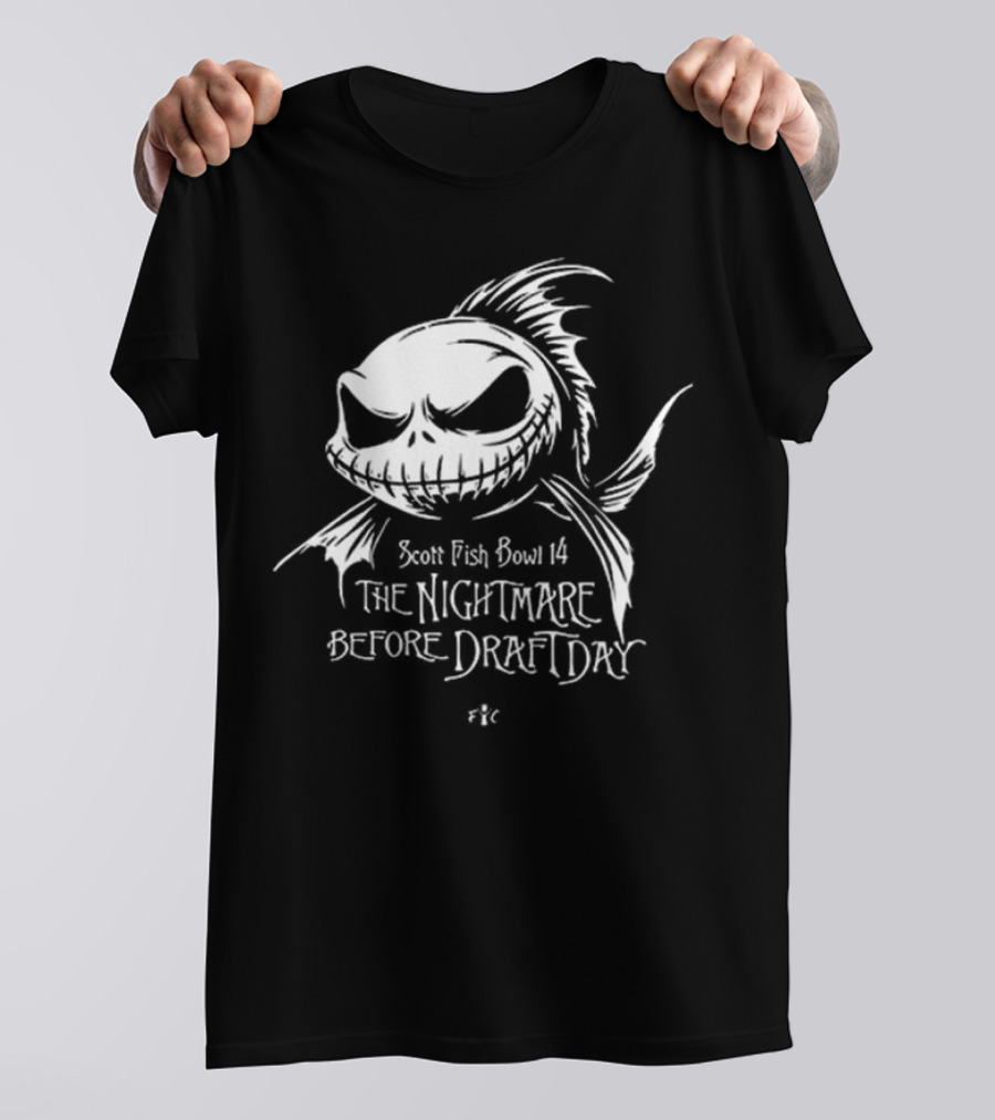 Scott Fish Bowl 14 The Nightmare Before Draft Day Jack Skellington Sketch T-Shirt