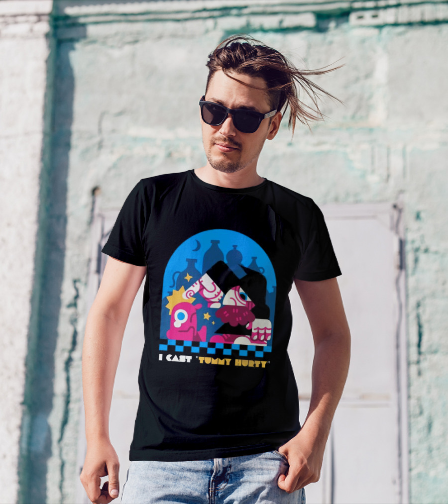 I Cast Tummy Hurty The Forbidden Spell Potion Bottles Stars T-Shirt
