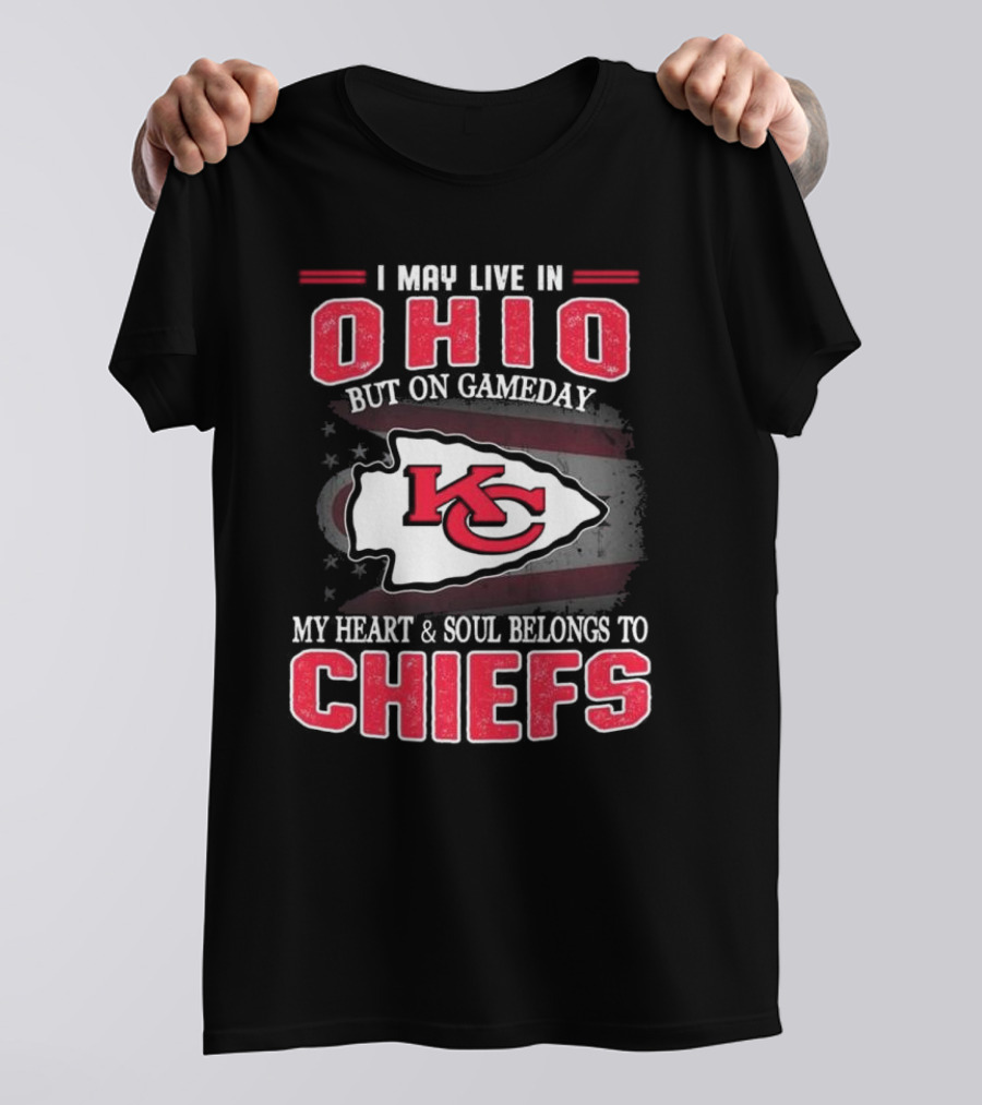 Ohio Gameday Heart And Soul Belongs To Kansas City Chiefs T-Shirt