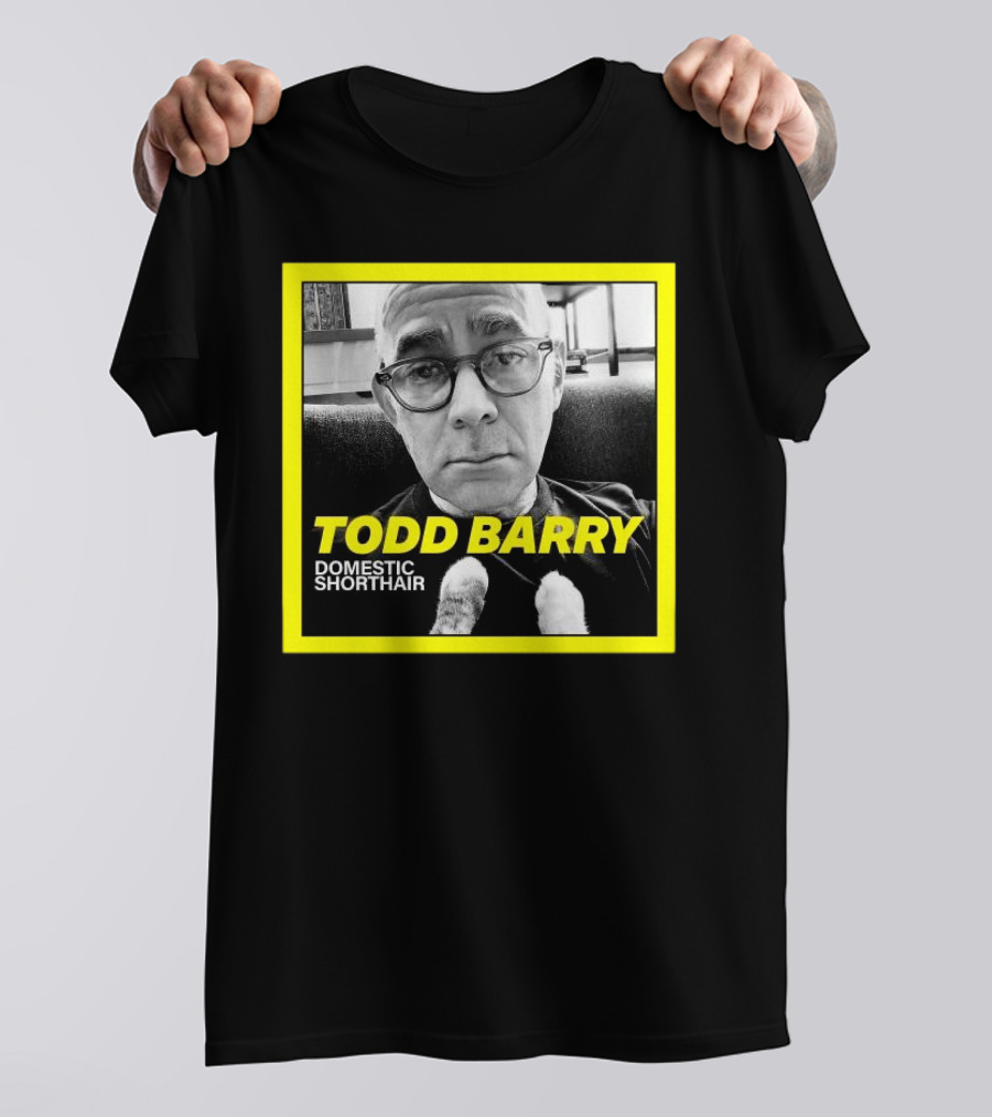 Todd Barry Domestic Shorthair Portrait With Cat Paws T-Shirt