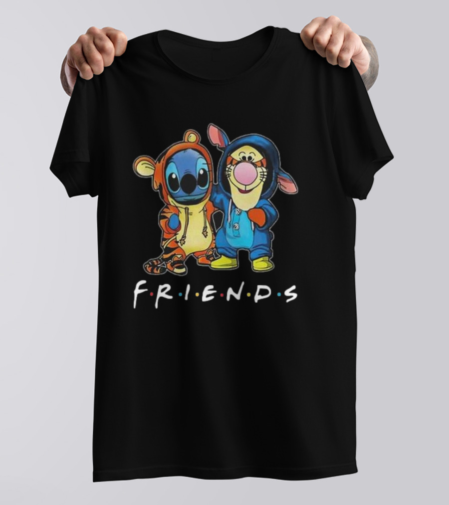 Winnie The Pooh Tigger And Stitch Friends Disney F.R.I.E.N.D.S Hoodie Characters T-Shirt