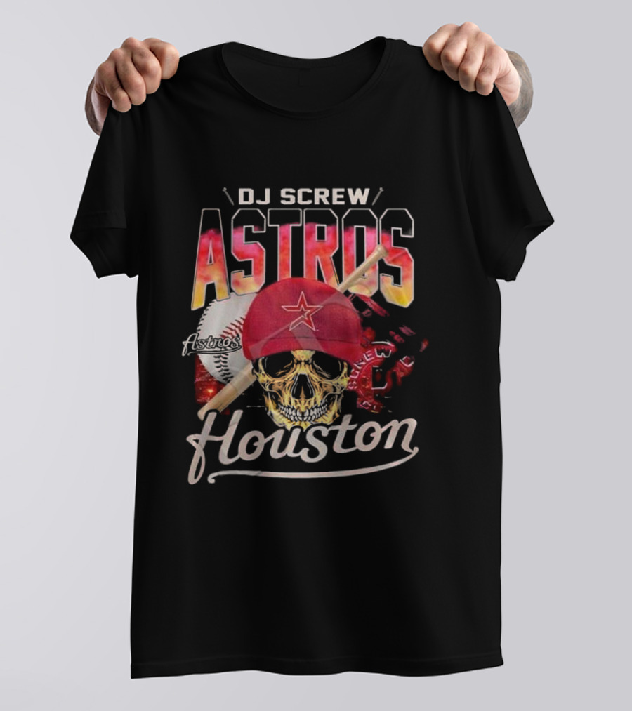 DJ Screw Astros Skull Baseball Houston T-Shirt