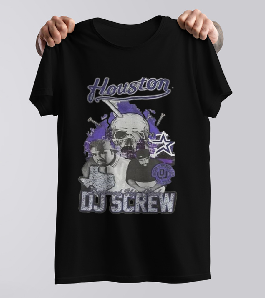 Houston Screwed Up Click DJ Screw Texas Skull Stars T-Shirt